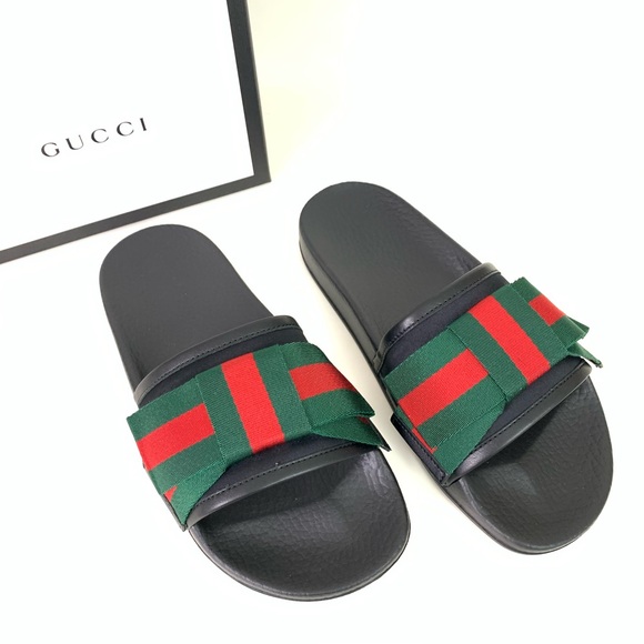 green and red gucci slides